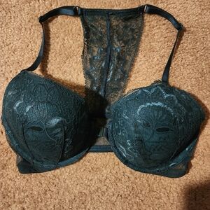 NWT - Victoria's Secret Dark Teal Lace Bra - Size 34 D